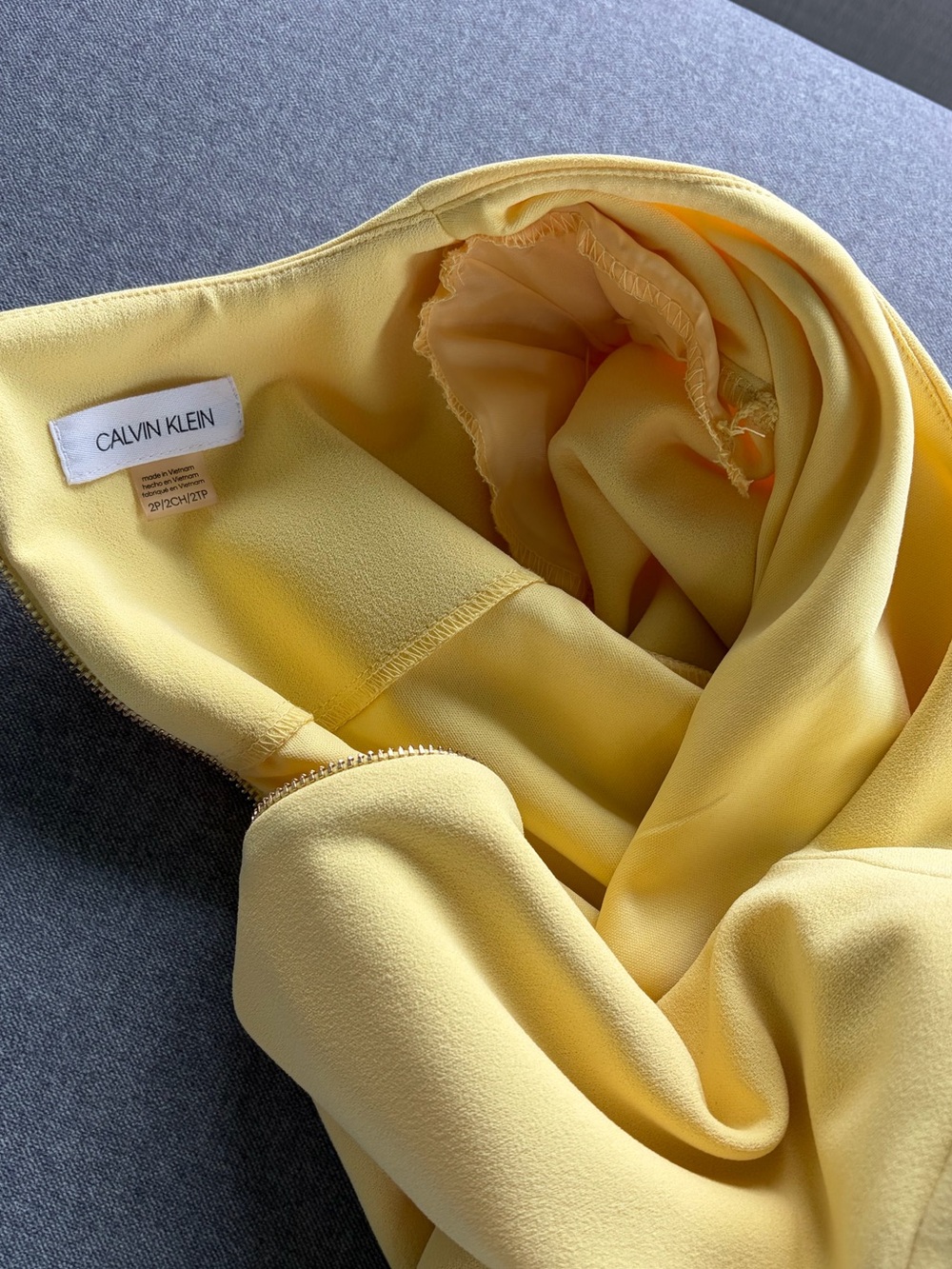 Calvin Klein Yellow Ruffle Wrap Dress - Picture 12 of 14
